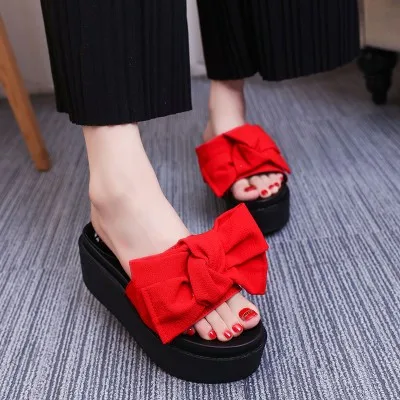 Женские туфли на платформе FeiYiTu летние тапочки танкетке с плоской подошвой