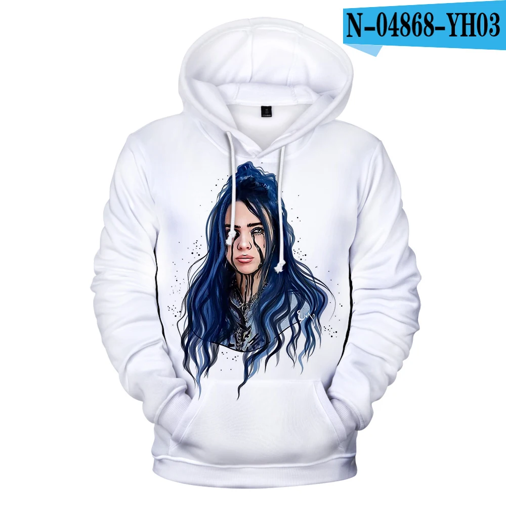 3D Оригинальные толстовки для мужчин и женщин Billie Eilish, толстовка с капюшоном, лидер продаж, осенне-зимняя модная одежда для мальчиков и девочек - Цвет: 3D