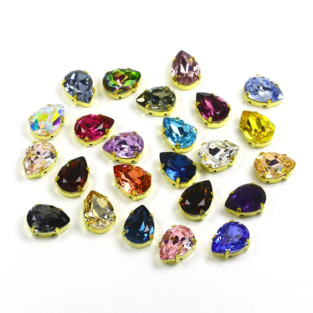 Блестящее стекло смешанного стиля Кристалл Стразы с когтями Пришивание