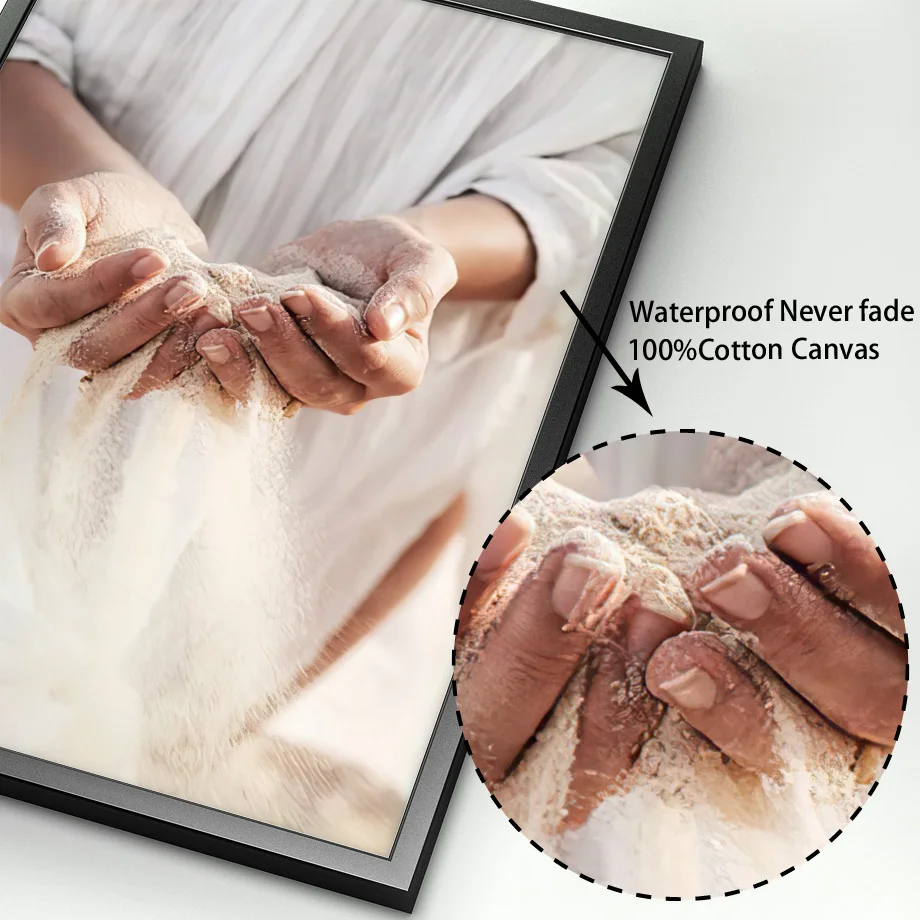 Зерна песка искусство на стену в виде зерен ладони Картина холсте скандинавские