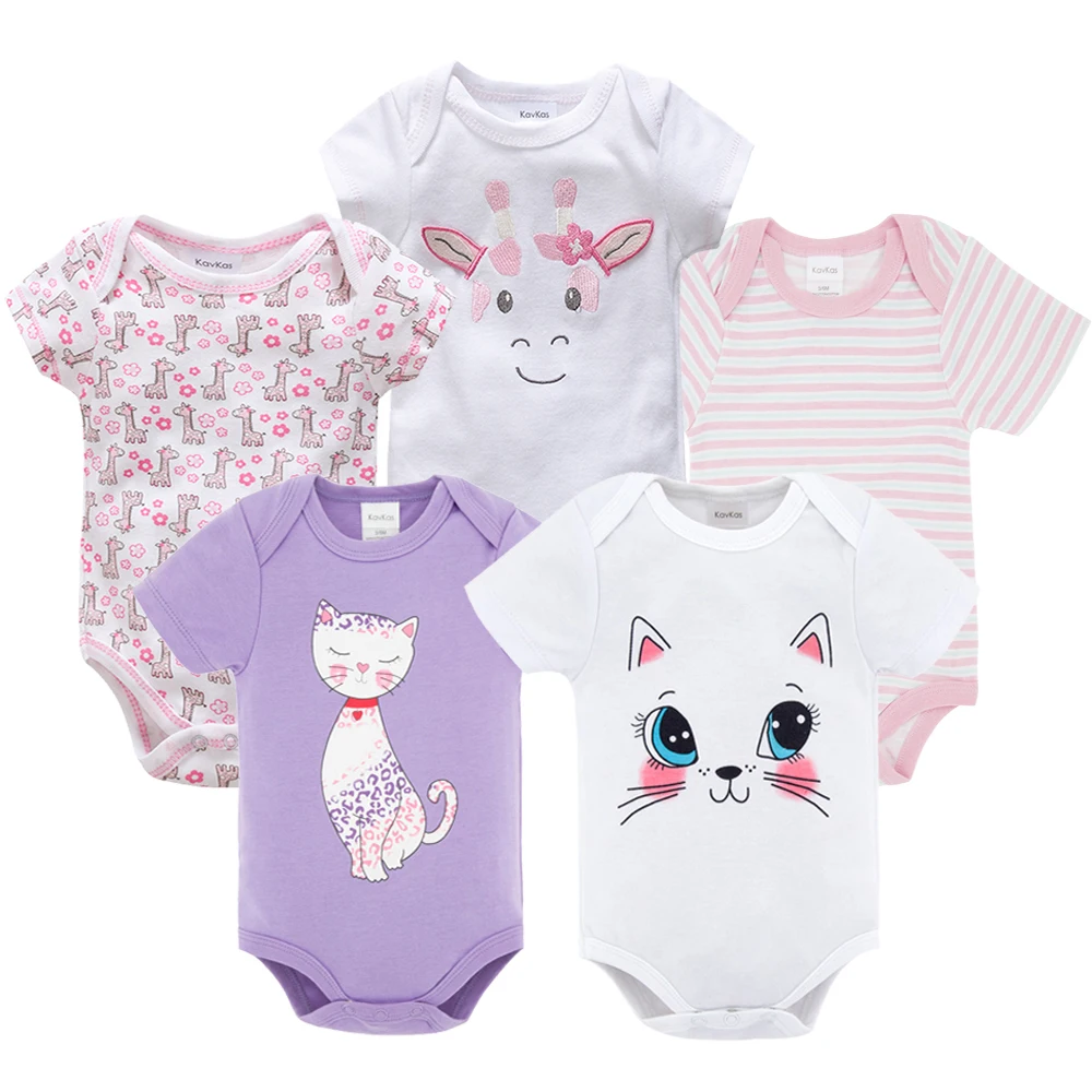 

Honeyzone 5pcs/Set Summer Baby Romper Newborn Baby Clothes Girl Short Sleeve Ropa De Bebe Varon Cute Animal Baby Jumpsuit