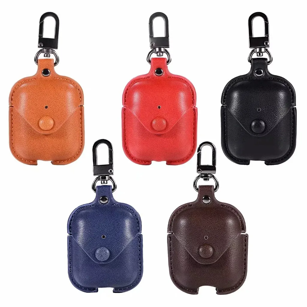Роскошный кожаный чехол защитный для наушников зарядный AirPods защита от пыли