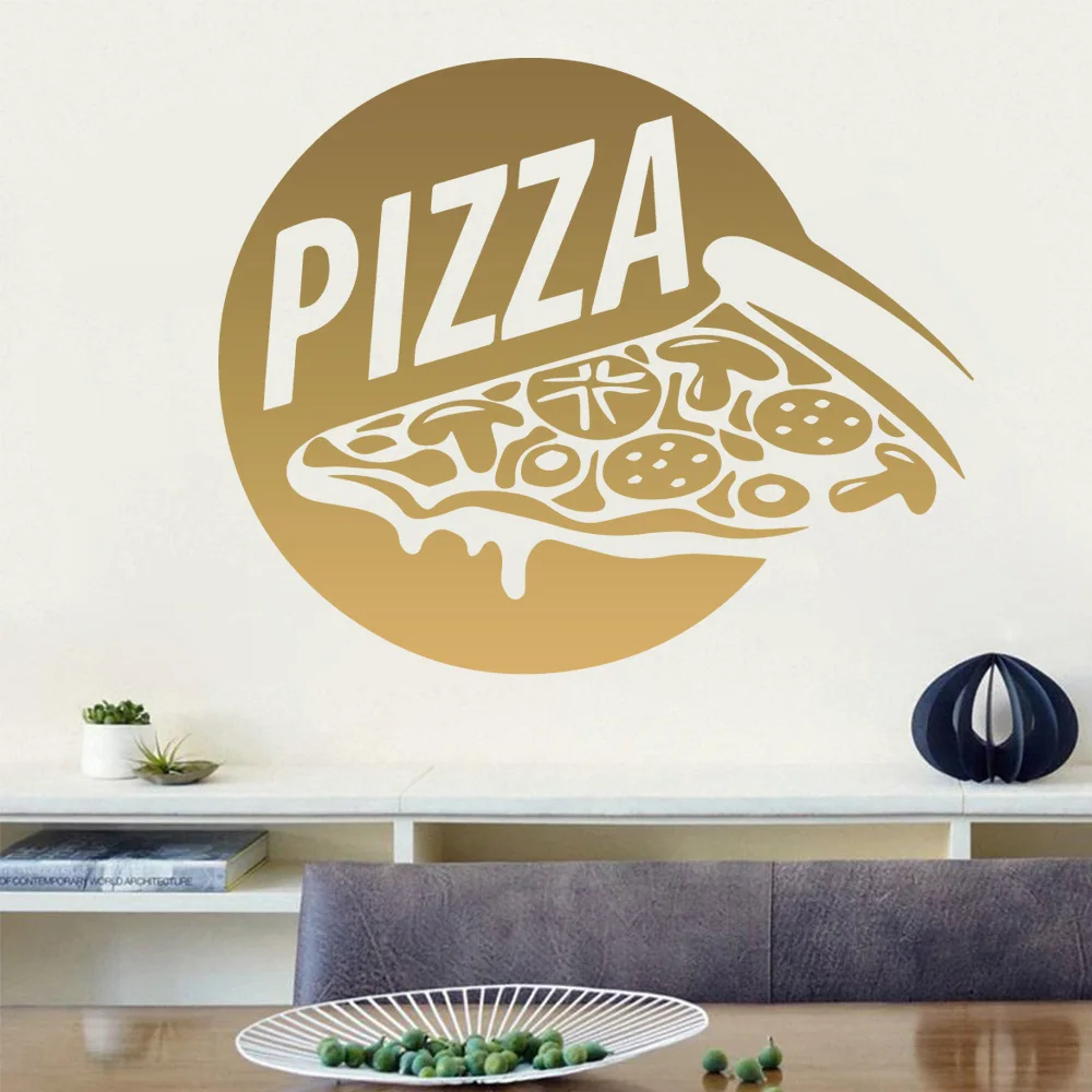 Мультяшная Наклейка на стену в виде пиццы аксессуары для украшения дома наклейки