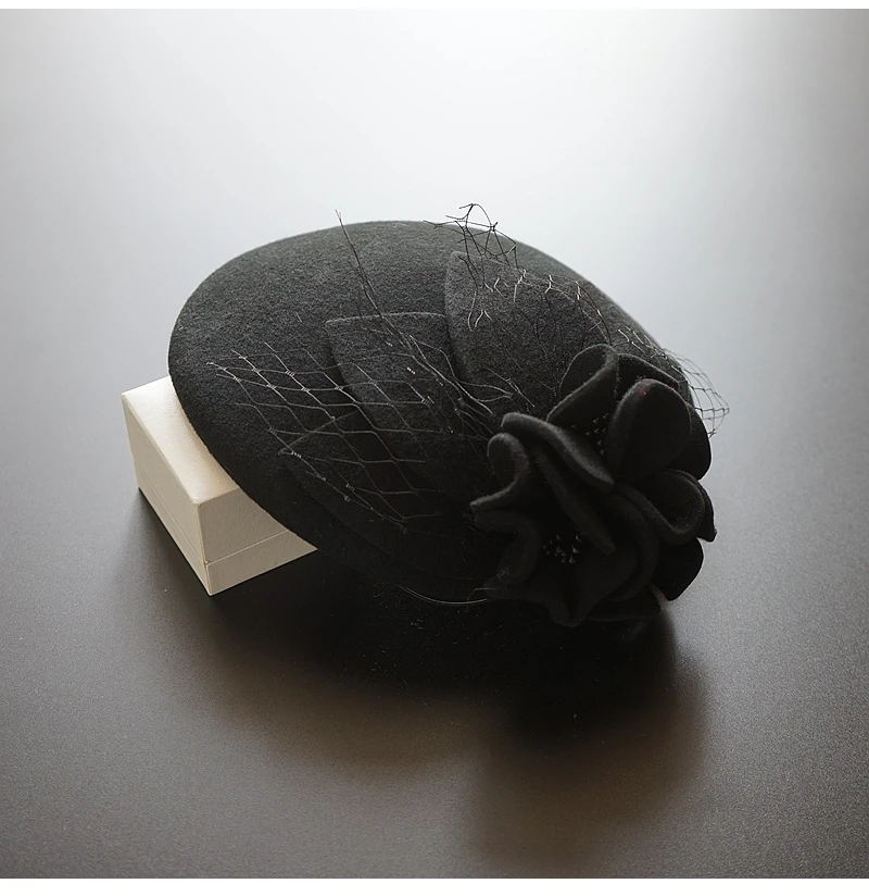 

Wedding Woman Hat Fascinators Pillbox Hat With Feather 100% Australian Wool Felt Church Hats Cocktail Banquet Fedoras Cap