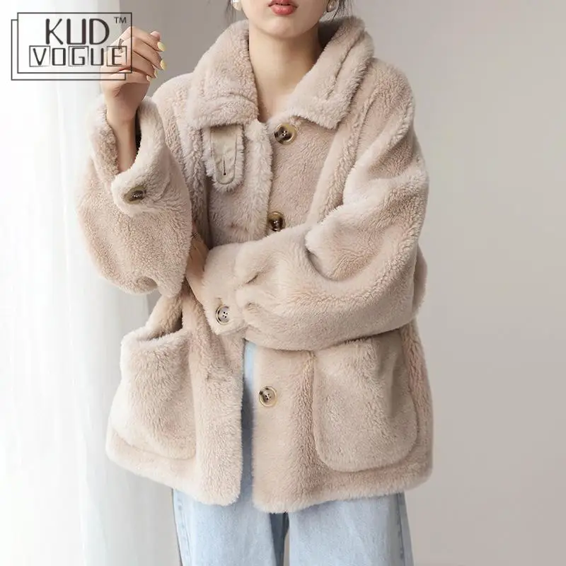 Женское плюшевое пальто из искусственного меха осенне-зимняя плюшевая куртка на