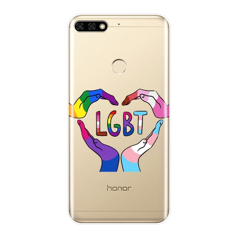 Для Huawei Honor 7 8 9 10 Lite 7S 7X 7A 7C Pro Чехол для телефона силиконовый LGBT гей сердце мягкая
