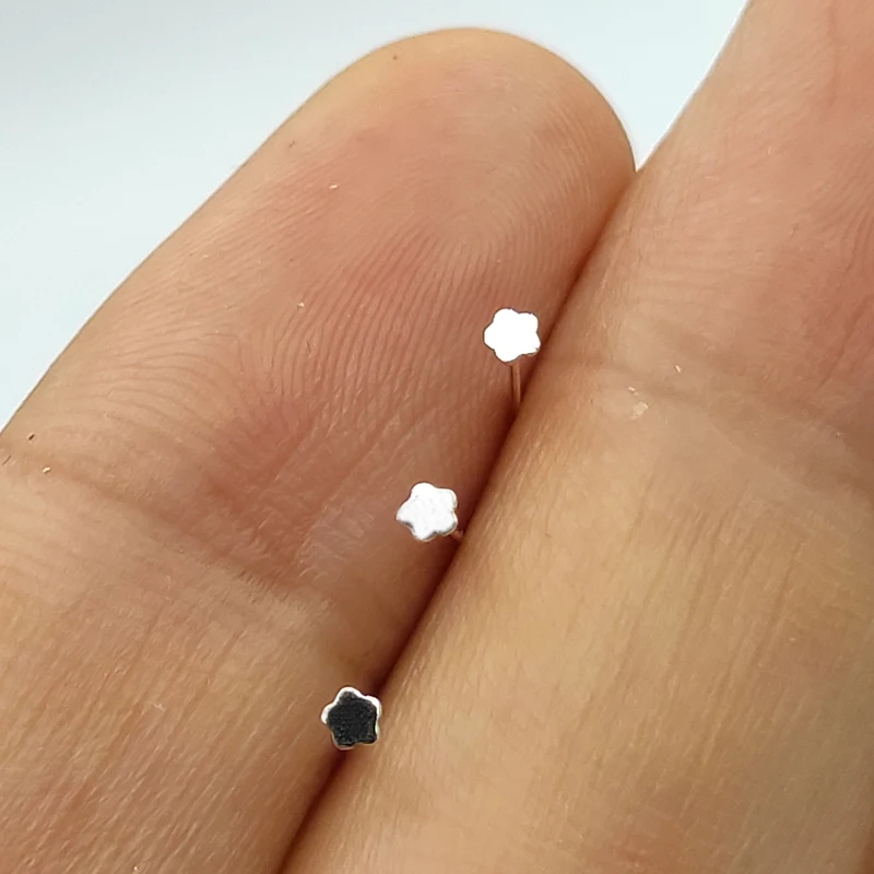 925 пробы серебро Сережка для пирсинга носа пирсинг прямые булавки ноздрей