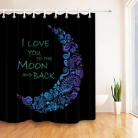 bohemia shower curtain i love you to the moon and back waterproof fabric black bath curtain for bathroom decor sets with hooks