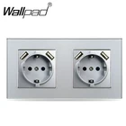 Настенная розетка с 4 USB-портами, 156 х86 мм, 220 В переменного тока, 16 А