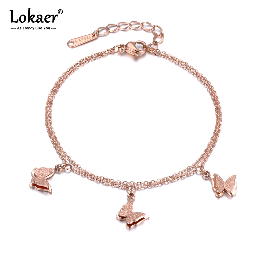 Lokaer модные ювелирные изделия цвета розового золота двухслойный браслет из