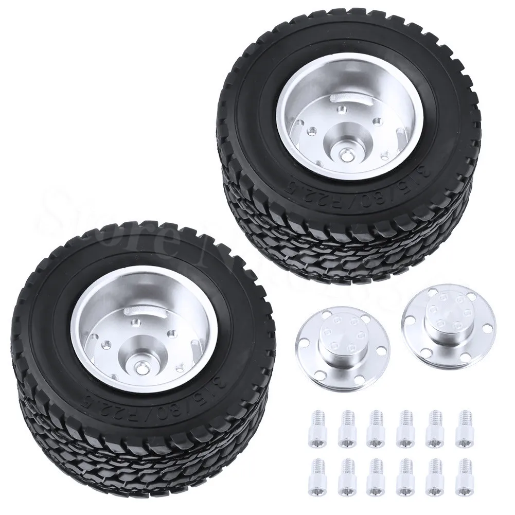 2 шт./лот двойные алюминиевые колеса и шины для Тамия 1/14 RC тракторов прицепов