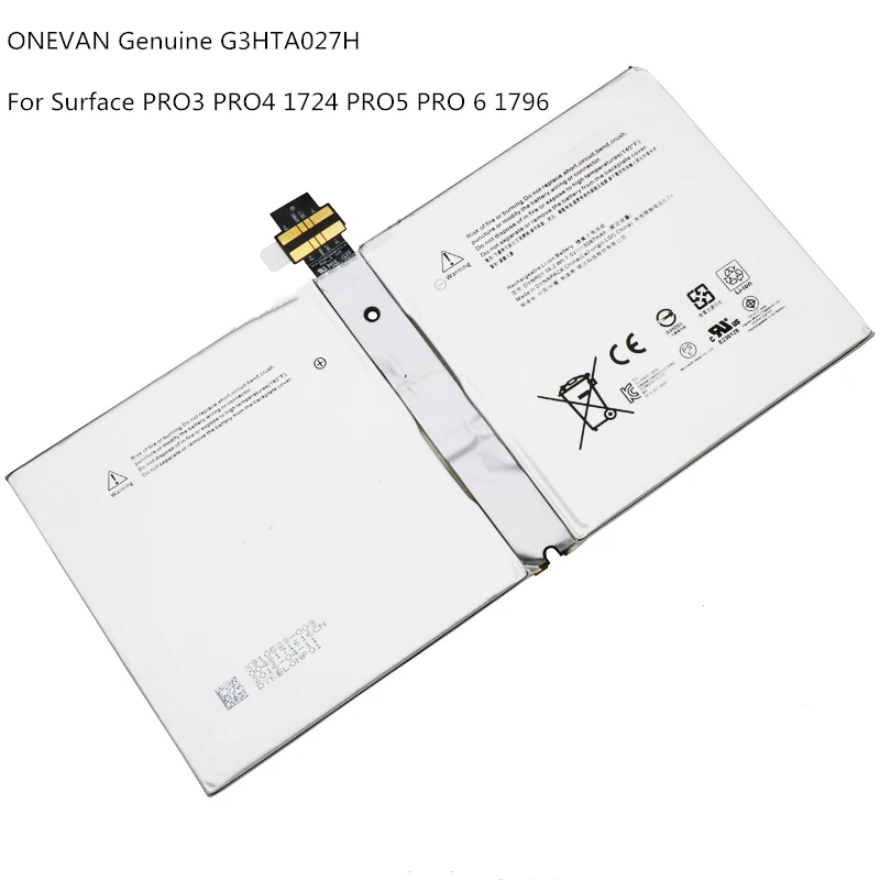 Оригинальный аккумулятор onwan G3HTA027H DYNR01 для ноутбука MICEOSOFT Surface Pro 4 1724 PRO3 PRO4 PRO5 1796 7 5