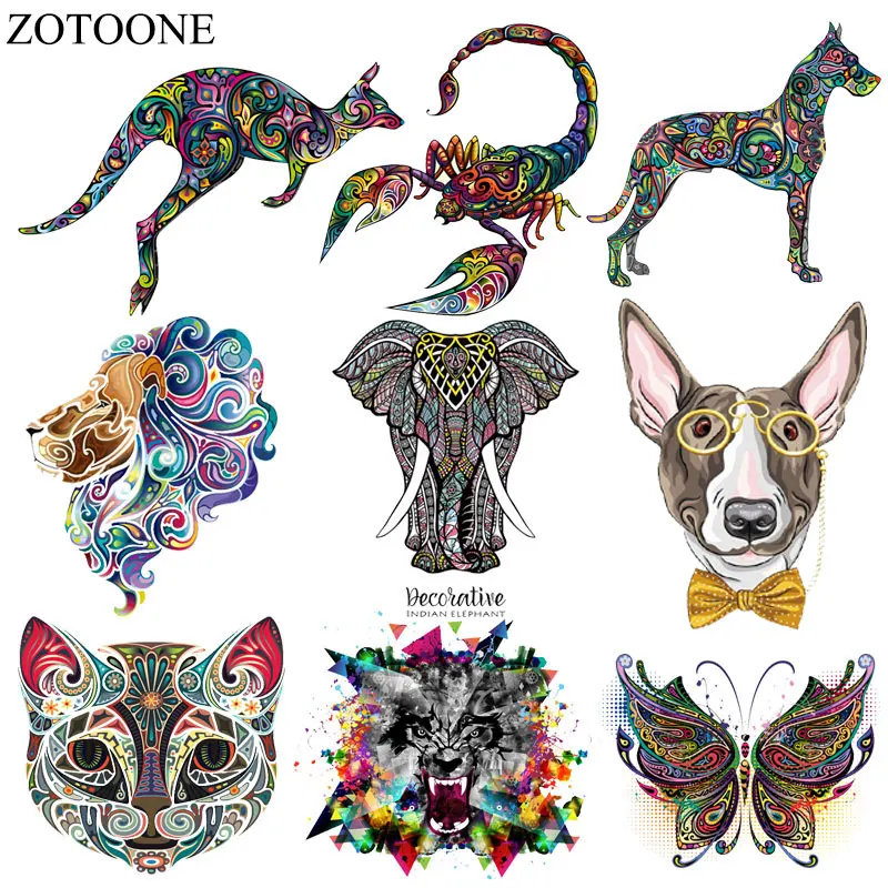 ZOTOONE Железный На переноске пестрые бабочки Животные Печать на футболке DIY