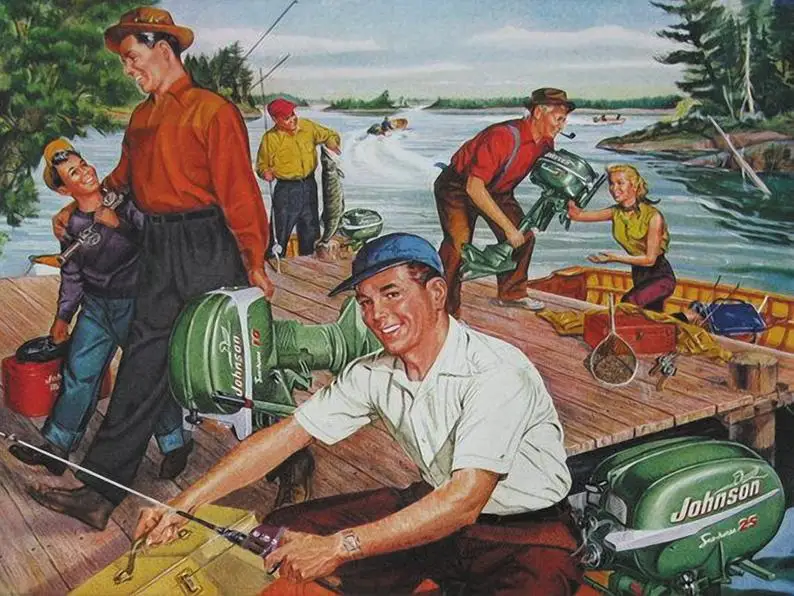 

Johnson Sea-Horse Boat Motor Ad Reproduction Tin Sign