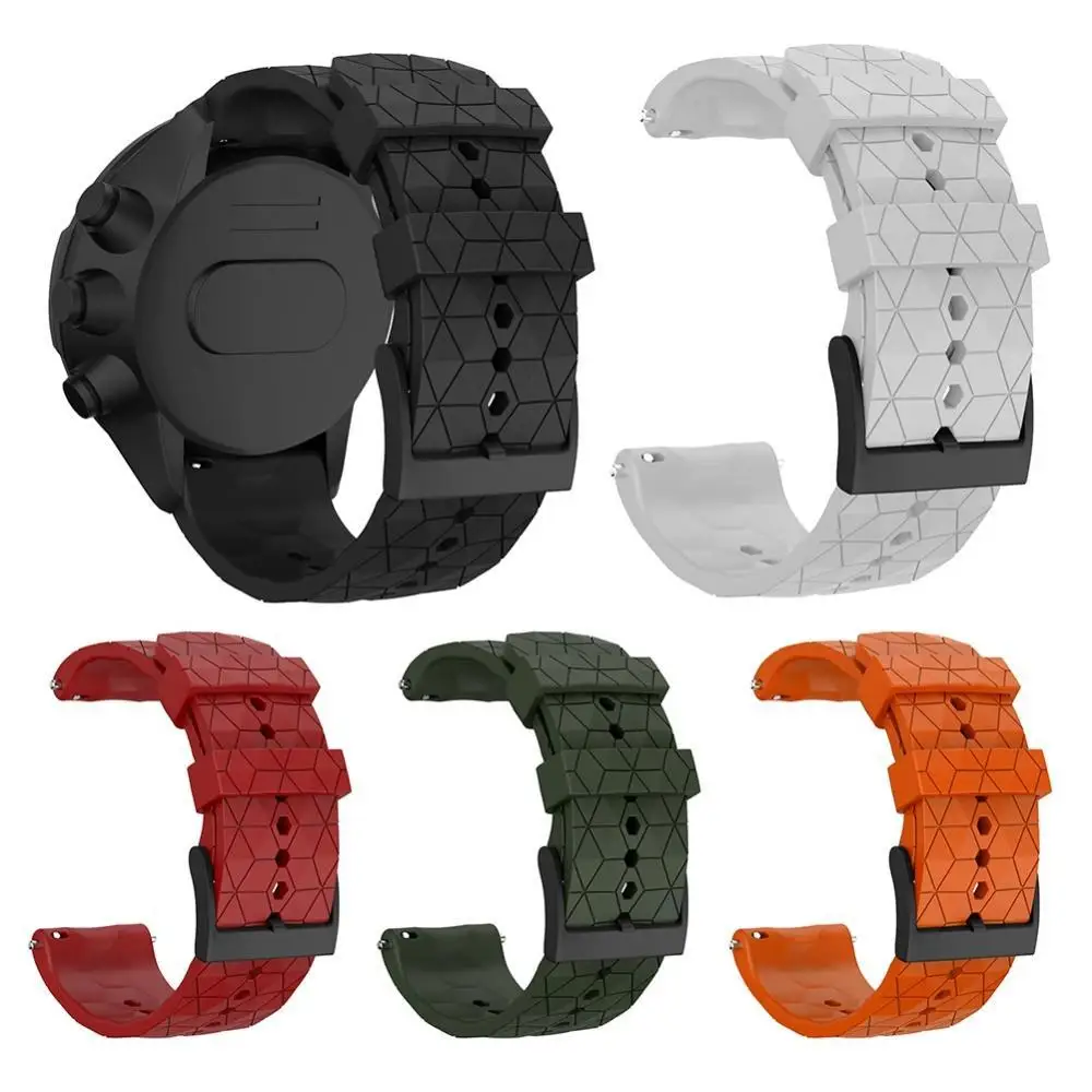 24mm Replacement Silicone Soft Watchband Wrist Strap for Suunto 9 Baro Copper Wearable Devices Smart Accessories