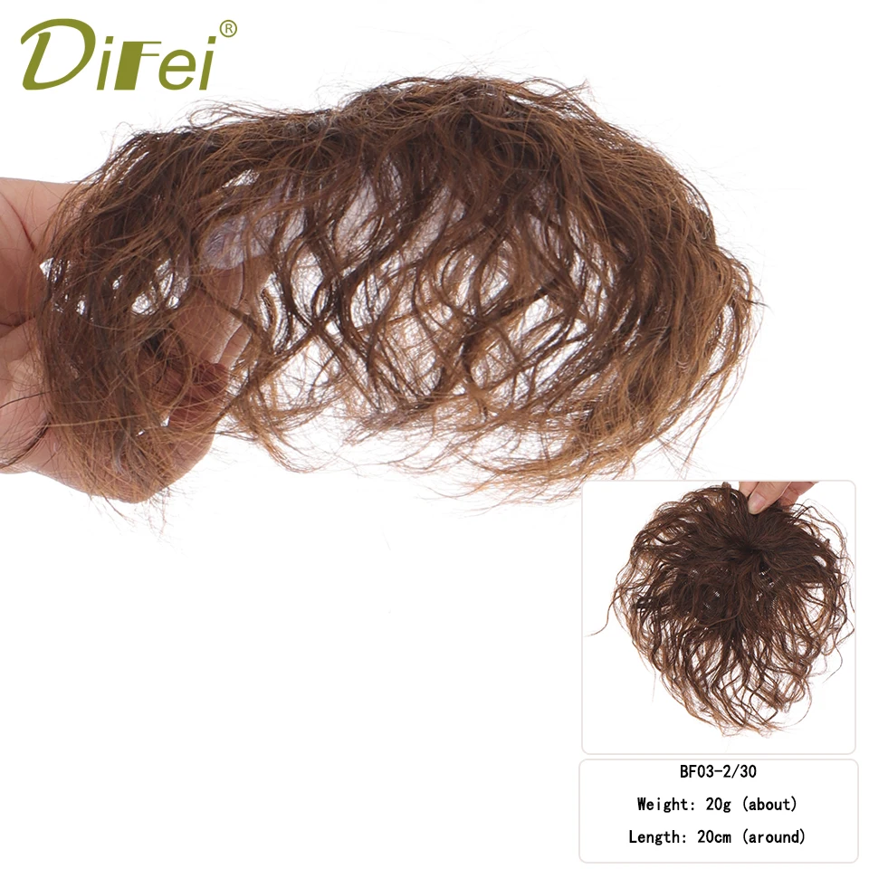 Короткие вьющиеся челки для парика DIFEI черные коричневые натуральные