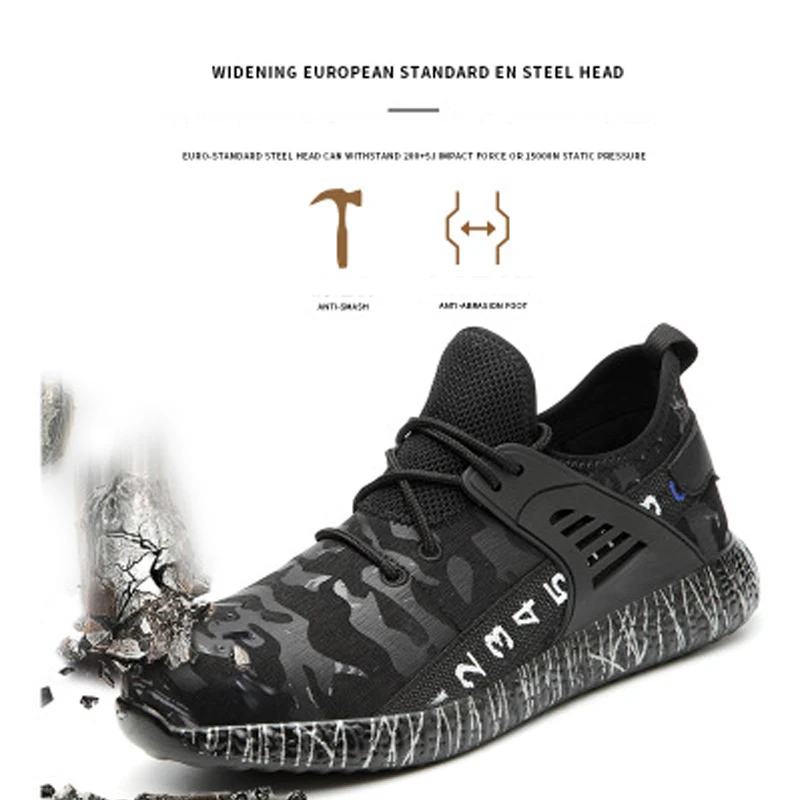 Нескользящие неразрушаемые рабочие ботинки Уличная износостойкая Рабочая обувь