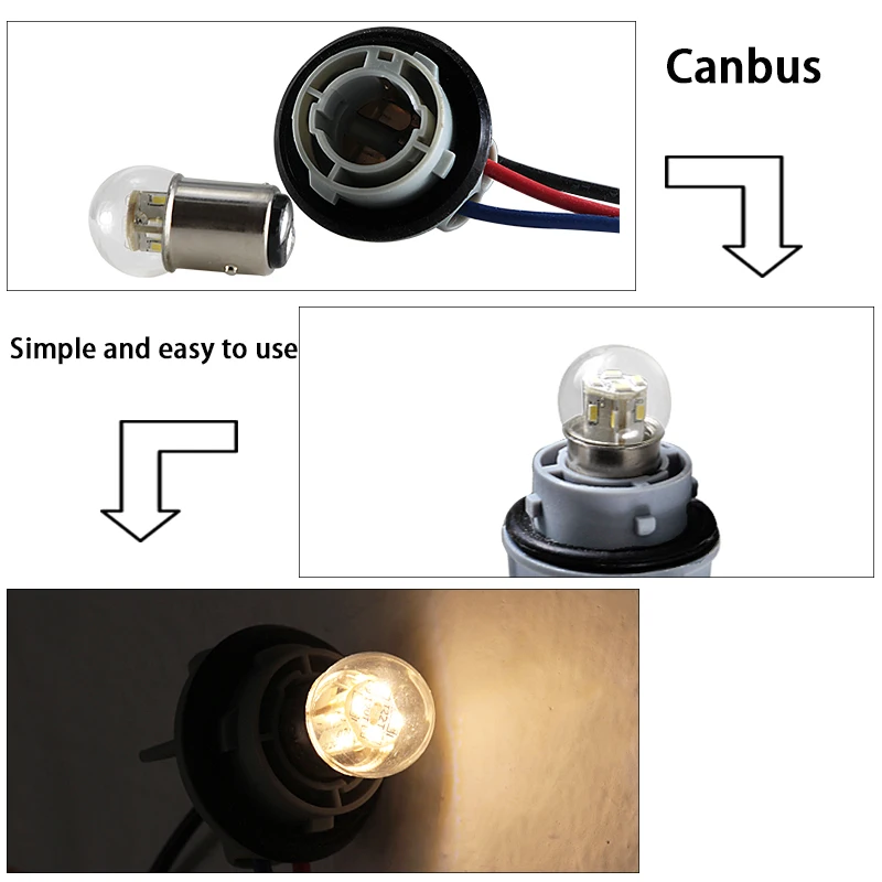 Светодиодные лампы указателя поворота 1157 BAY15D 6V 12V 24V 36V 48V Тормозная лампа 1,5 W без ошибок авто задний тормоз Стоп обратная лампа