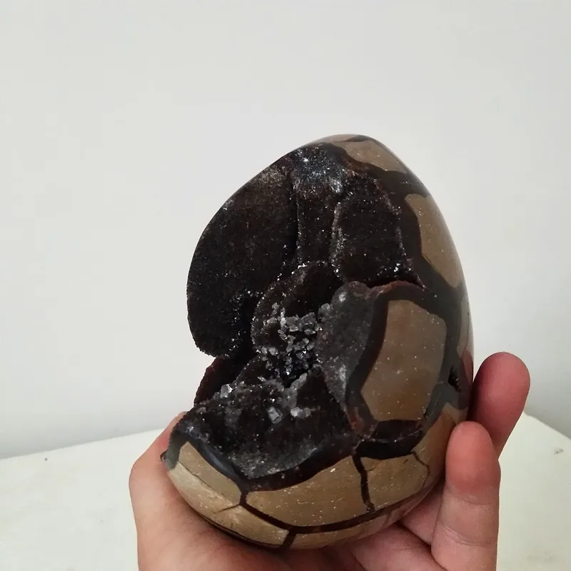 Природный септарский камень яйцо дракона Идеальный Кристалл геодный Кластерные