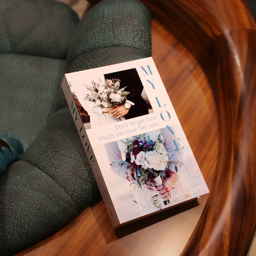 

Can Opened Custom Made Wedding Anniversary Fake Books for Decoration Box Coffee Fashionable Simple and Beautiful Small Ornaments