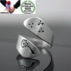 OMHXZJ ювелирные изделия оптом RR1180 Европейская мода Изящные женские вечерние свадебные подарки на день рождения Одуванчик серебро 925 пробы кольцо