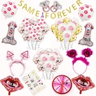 Надувной воздушный шар для девичника, красная губа надпись Bride Tribe, баннер на пенис, фата, Спиннер, игрушка для свадьбы, девичника вечерние девичника