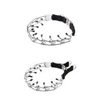 stainless steel dog training collar metal collar dog chain obedience training walking command correction choker to stop pulling
