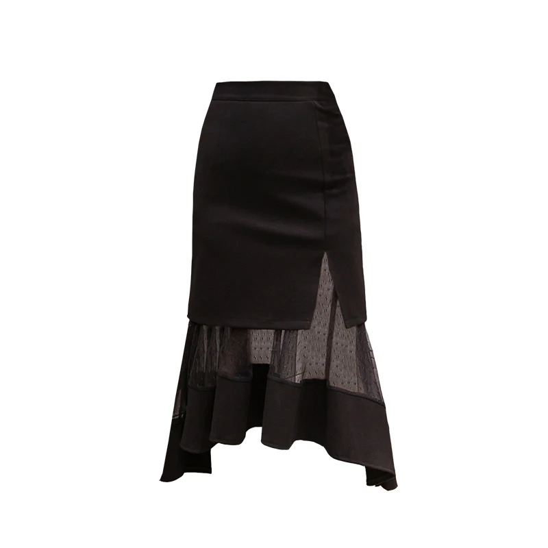

Korean Style Skirts Womens Hollow Out Asymmetric Skirt Patchwork Ruffles Korean Skirts Faldas Mujer Moda 2021 Jupe Femme