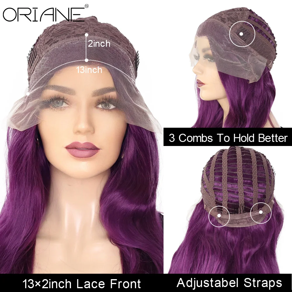 

ORIANE Long Straight Lace Front Wigs For Women Natural Hairline High Temperature Fiber Lace Wigs 26inch Daily Lolita Cosplay Wig