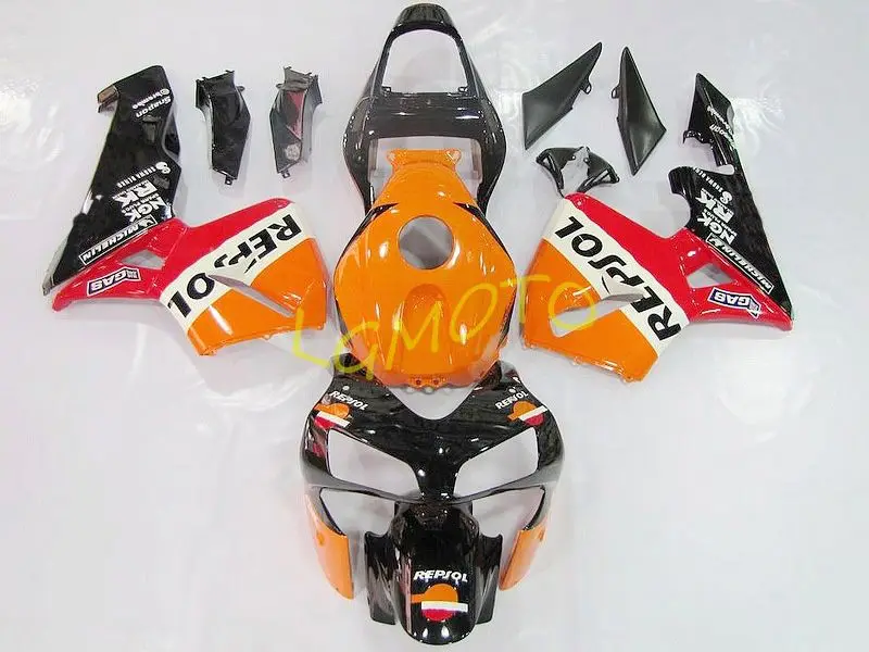 

Новая инъекция honda cbr600rr f5 2003 2004 кузов F5 03-04 honda CBR600RR F5 2003-2004 Обтекатели бесплатно на заказ # оранжевый репсол