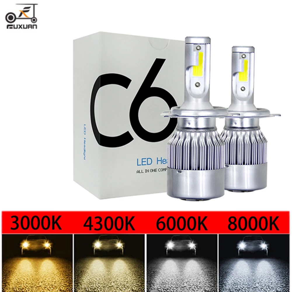 

FUXUAN New H4 H7 LED Car Headlight Kit 6000K 3000K 8000K 72W 12000LM H1 H11 9005 HB3 9006 HB4 H8 H9 6000K Bulbs Car Accessories