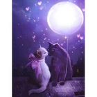 Алмазная вышивка с изображением кошки, пары квадратныхкруглых страз 5d, алмазная живопись, вышивка крестиком, стразы, декор для мозаики