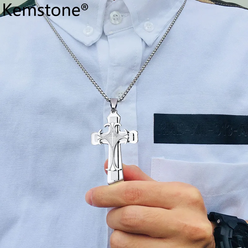 Мужское многослойное ожерелье из нержавеющей стали с золотым и серебряным