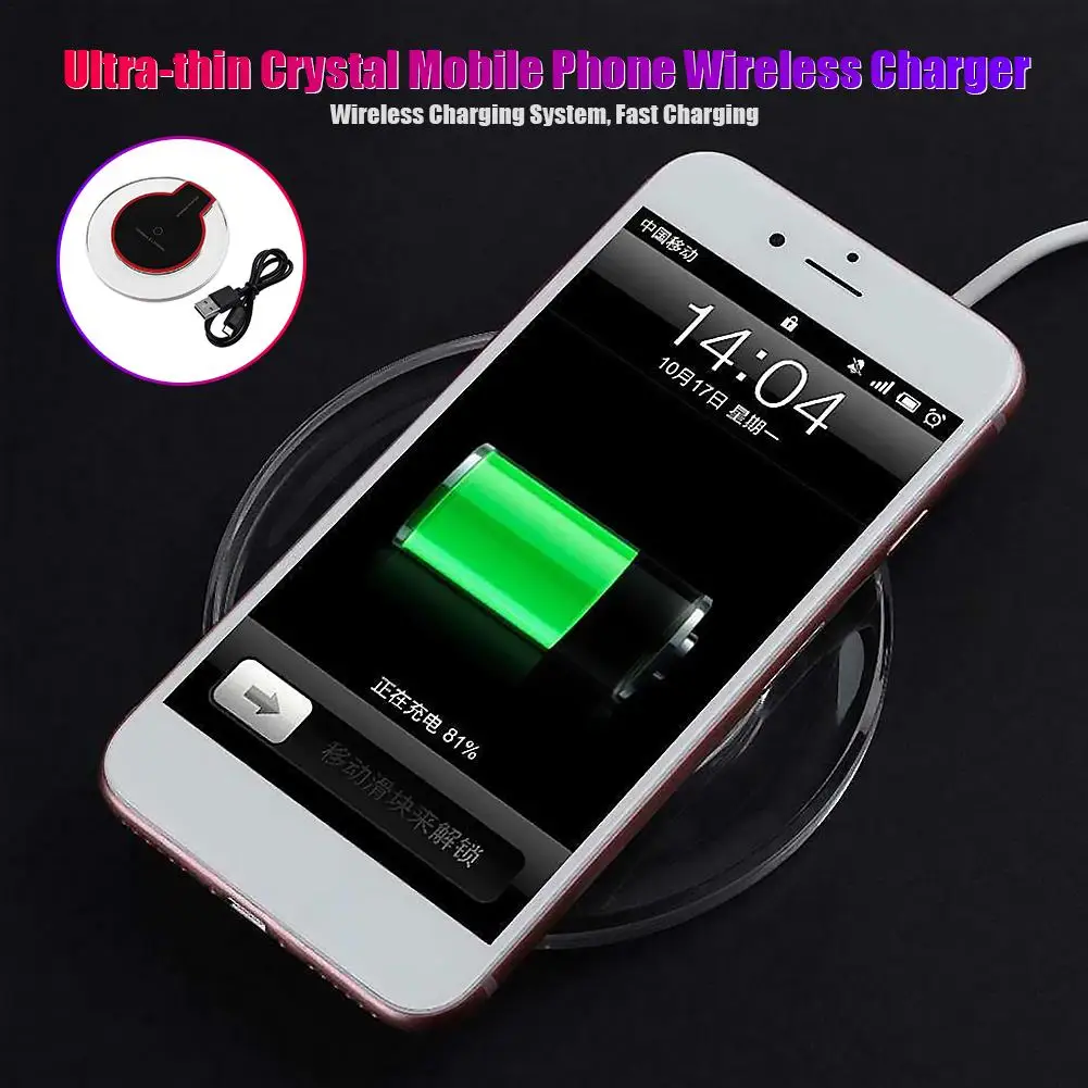 Прозрачное Беспроводное зарядное устройство K9 для телефона адаптер QI USB быстрой