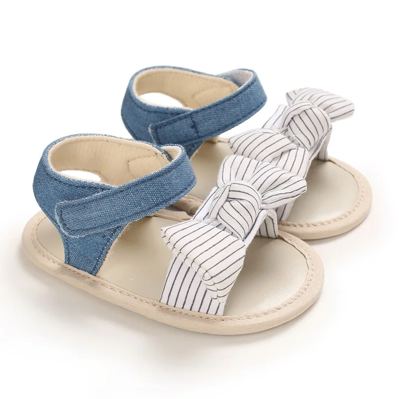 

2021 Lovely Newborn Baby Girls Bow Sandals Soft Soles Infant Kids Shoes 0-18M