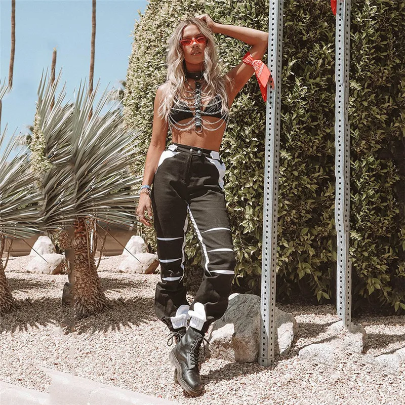 На Лето 2019 Новинка для женщин Модные Цветные уличные и повседневные штаны |