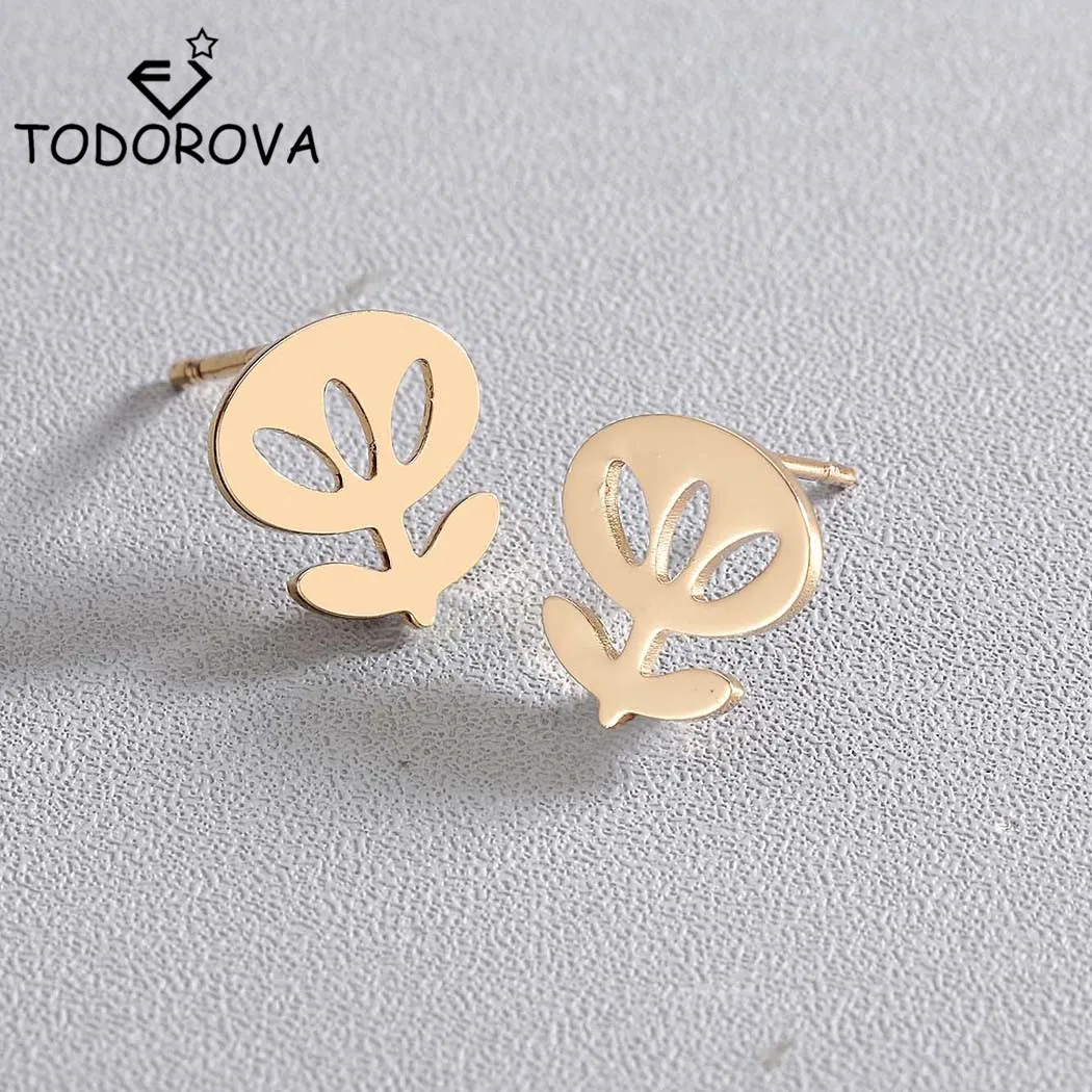 Серьги гвоздики Todorova из нержавеющей стали в богемном стиле с изображением