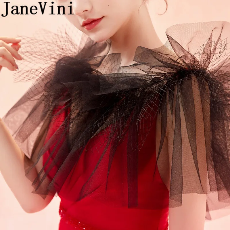 Черная сетчатая Тюлевая женская накидка jaevini 2019 сексуальные красные свадебные