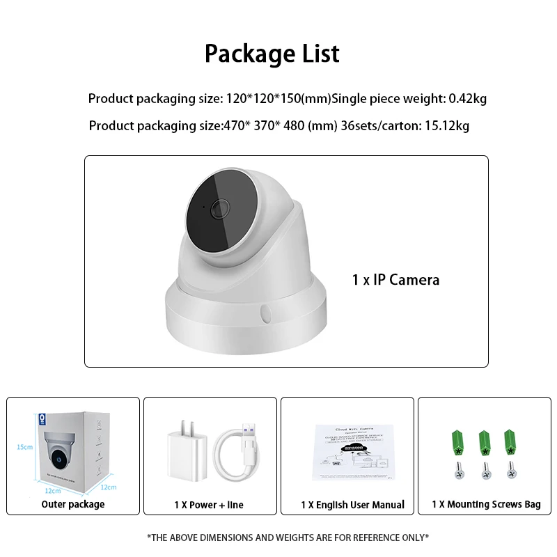 V380 Pro 1080P IP HD 5V1.5A Dome Camera 6 Infrared LED Wireless WIFI Two-way Audio TF Card Monitor | Безопасность и защита