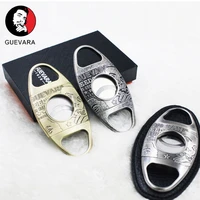guevara cigar cutter stainless steel guillotine double cut high quality with attractive gift box