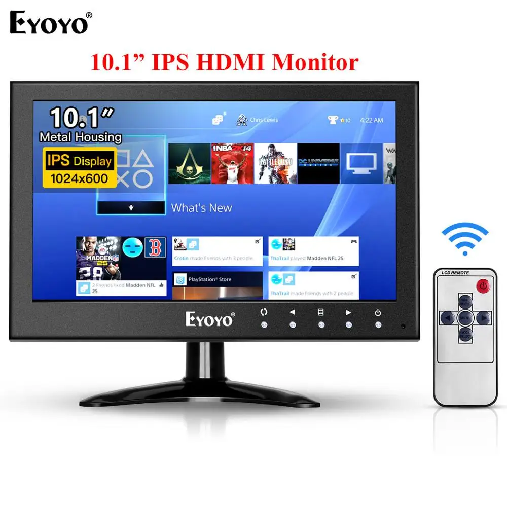 EYOYO EM10Y 10 &quotЖК дисплей мониторов 1024X600 ЖК Мини компьютер и ТВ Дисплей CC