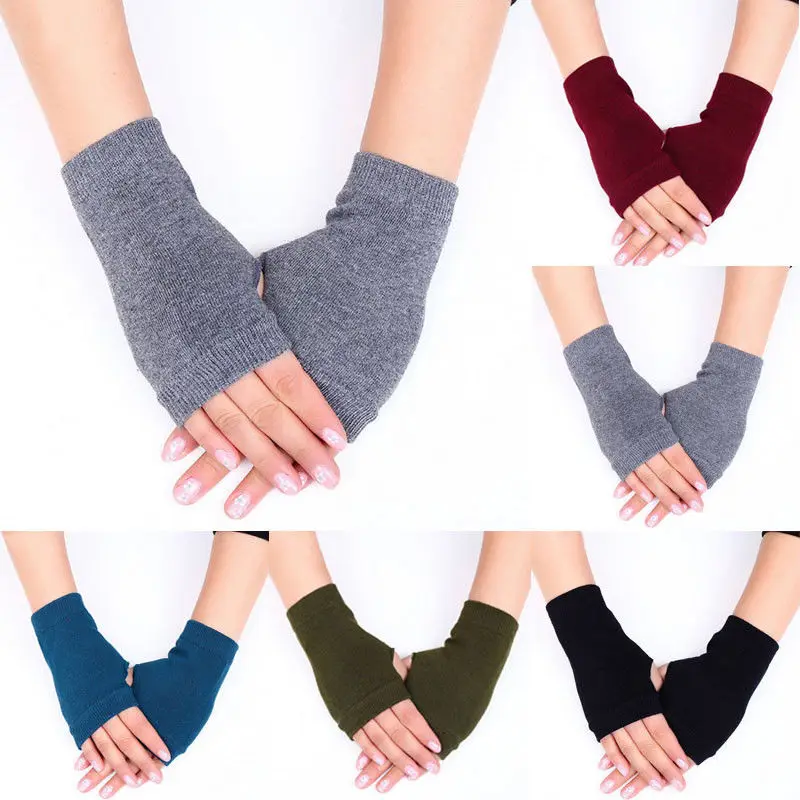 

Women New Stylish Hand Warmer Gloves Winter Fashion Simple Arm Crochet Knitting Cotton Mitten Warm Fingerless Gloves