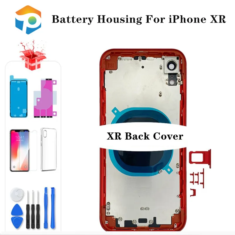 Корпус аккумуляторного отсека YWEWBJH для iPhone XR задняя крышка + средняя рама шасси