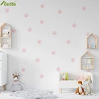 Настенная Наклейка в детскую Funlife с круглыми конфетти в горошек, украшение для детской комнаты, эстетическое домашнее украшение, настенные художественные наклейки сделай сам розового и серого цвета