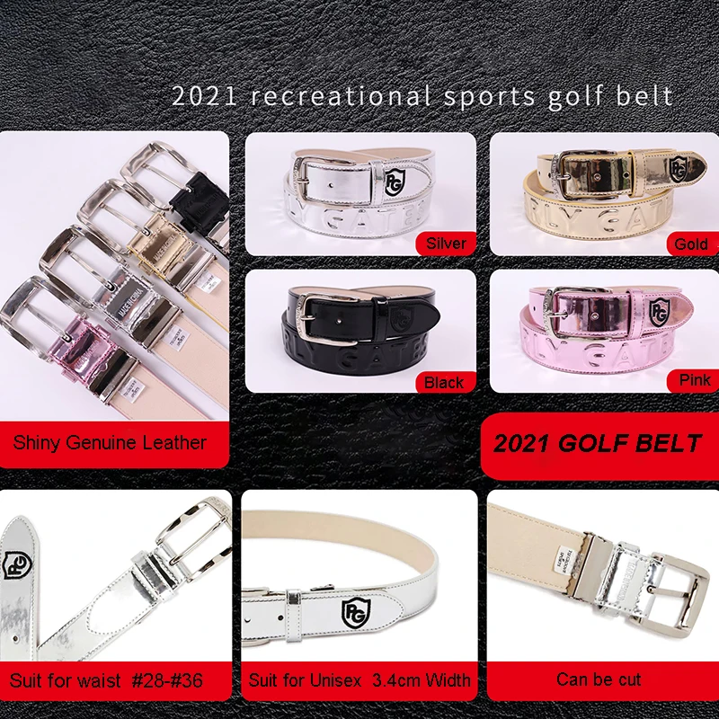 

PG New Golf Belt for Men & Women Shiny Leather Fashion Casual Golf belt Can be Cut