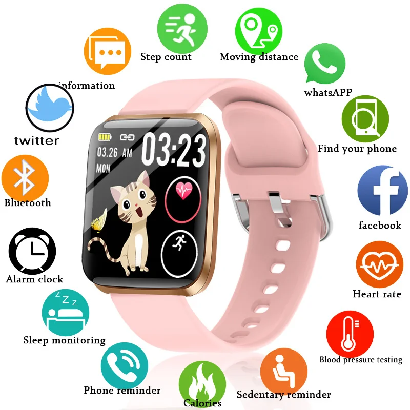 

Новинка 2021, женские умные часы с цветным экраном, Водонепроницаемый Фитнес-трекер, монитор сердечного ритма, спортивные часы для женщин, жен...