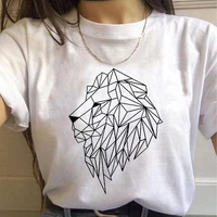 women graphic cute summer spring 90s style casual fashion aesthetic geometric animal head print female clothes tops tees tshirt