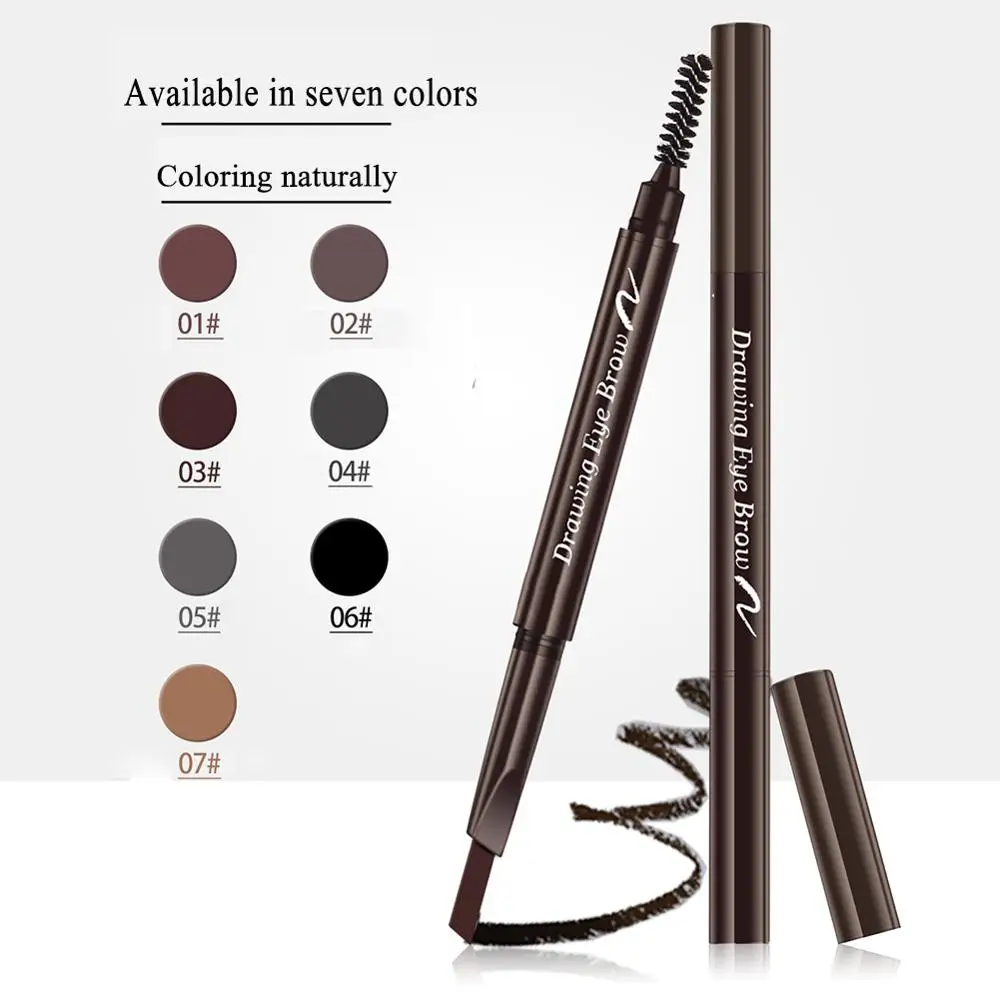 Карандаш для бровей с двойным концом 7 цветов водостойкая долговечная без