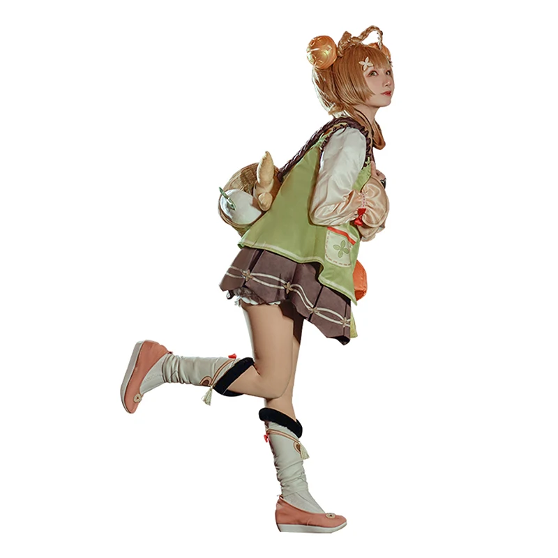 В наличии аниме Genshin Impact Косплей Костюм YaoYao игровой комплект платье милый костюм