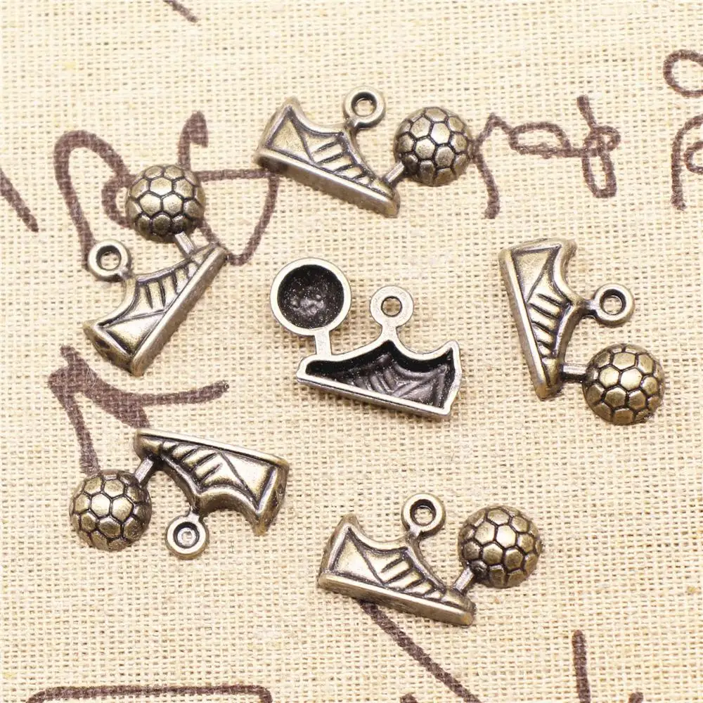 

Jewelry Making Charms 5pcs 15x23mm Antique Bronze Color Football Shoes Charms